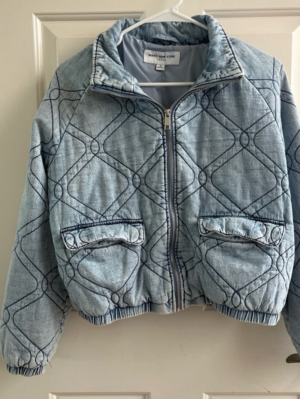 Marc New York Light Blue Quilted Denim Jacket
